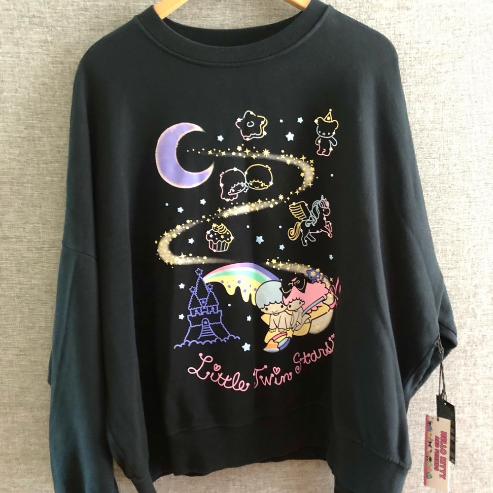 Forever 21 Sanrio Little Twin Stars Hello Kitty Sweatshirt NWT Oversized Medium